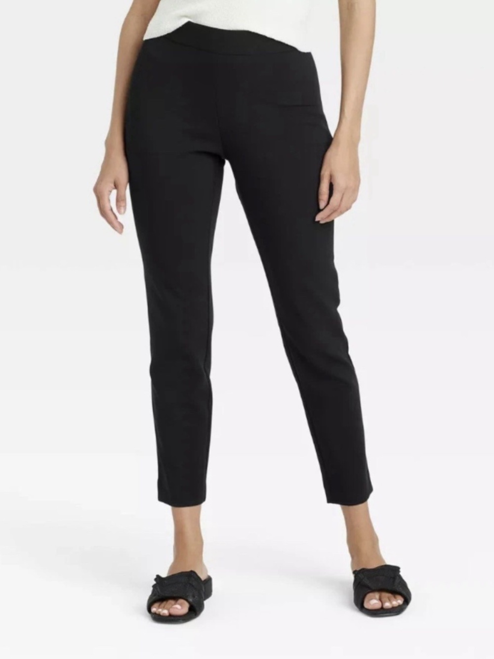 a new day High Rise Stretch Pants Black Side Zipper Size 2